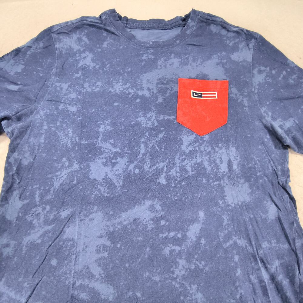 Nike Tee Casual Short Sleeve Crew Neck Shirt Mens Size Medium M Blue Red